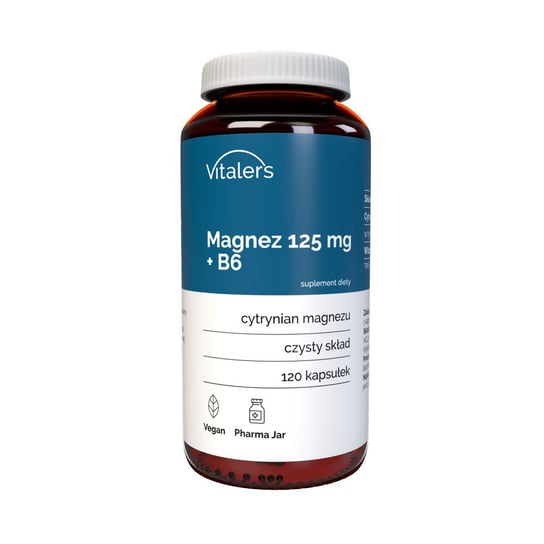 Suplement diety, Vitaler's, Magnez 125 mg + B6 12,5 mg, 120 kaps. Vitaler's