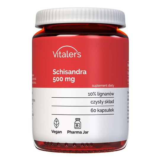 Suplement diety, Vitaler's Schisandra, (Cytryniec chiński) 500 mg, 60 kaps. Vitaler's