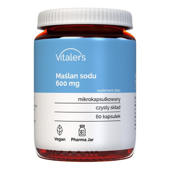 Suplement diety, Vitaler's, Sodium butyrate (Maślan sodu) 600 mg, 60 kaps. Vitaler's