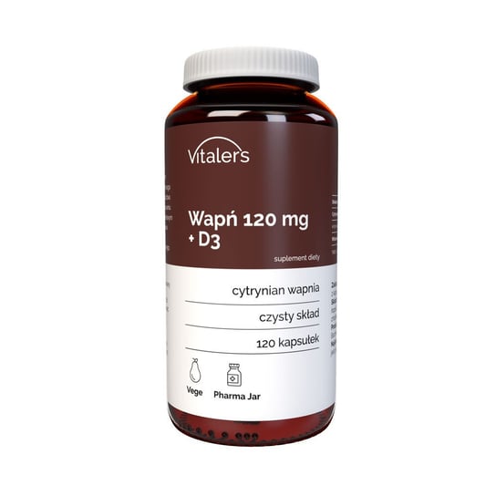 Suplement diety, Vitaler's, Wapń 120 mg + D3, 120 kaps. Vitaler's
