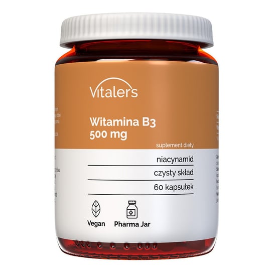 Suplement diety, Vitaler's, Witamina B3 500 mg (Niacynamid), 60 kaps. Vitaler's