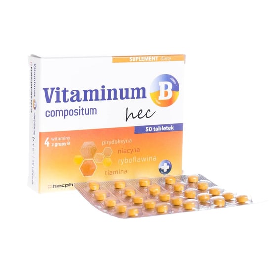 Suplement diety, Vitaminum Compositum B Hec, tabletki z czterema witaminami z grupy B, 50 szt. Vitaminum