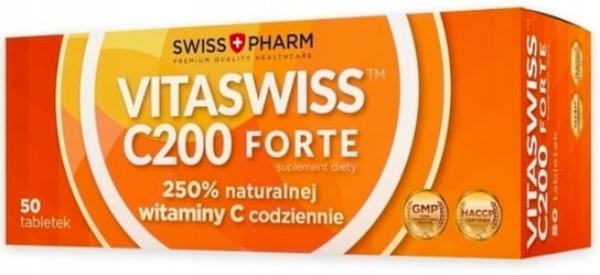 Suplement diety, Vitaswiss C200 Forte Witamina C 50 Tab. SwissPharm