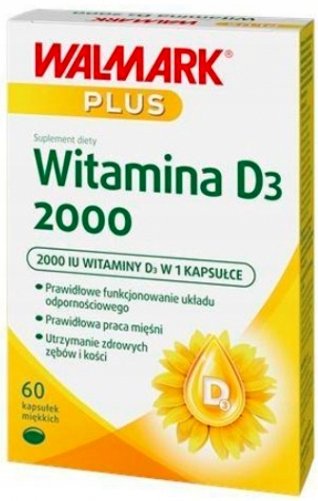 Suplement diety, Walmark Plus, Witamina D3 2000, 60 kaps. Walmark