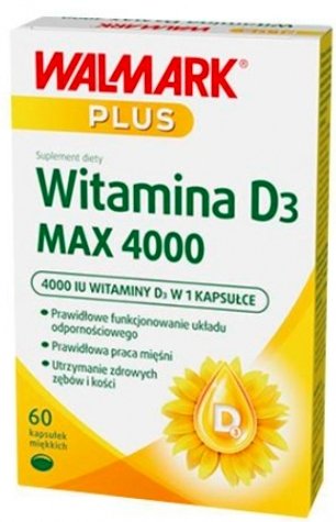 Suplement diety, Walmark Plus Witamina D3 Max 4000 60 kaps. STADA