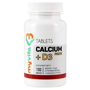Suplement diety, Wapń Calcium(Cytrynian wapnia) + witamina D3 MyVita 100 tabletek MyVita