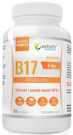Suplement diety, Wish, Amigdalina+probiotyk pestki moreli, 60 kaps WISH Pharmaceutcial