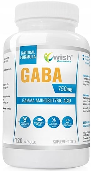 Suplement diety, Wish, Gaba 750mg, Mózg Stres Sen Vege, 120kaps Wish Pharmaceutical