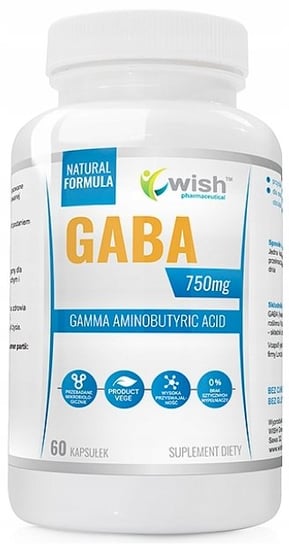 Suplement diety, Wish, Gaba 750mg Mózg Stres Sen Vege, 60kaps. Wish Pharmaceutical