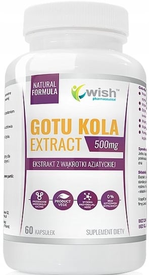 Suplement diety, Wish, Gotu kola ekstrakt 500 mg, 60 kaps. Wish Pharmaceutical