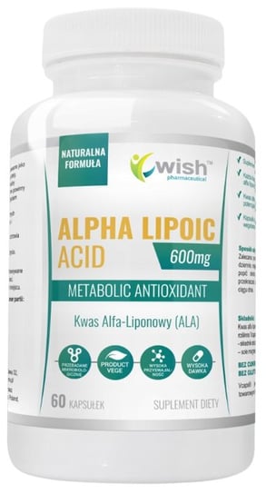 Suplement diety, Wish, Kwas Alfa Liponowy (ALA) 600mg 60 kaps. Inna marka