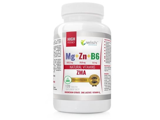 Suplement diety, Wish, Mg+Zn+Vit B6, 120 tabletek Wish
