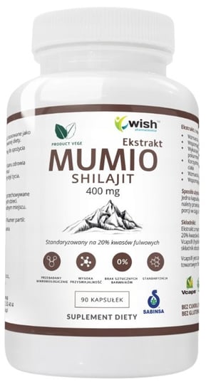 Suplement diety, Wish, Mumio Himalajskie Shilajit  400mg, 90 kaps. Inna marka