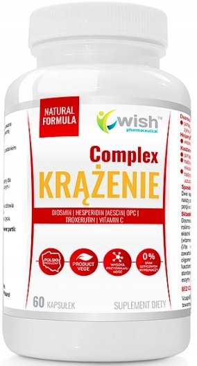 Suplement diety, Wish, Na Krążenie, Diosmina Kasztanowiec, 60 Kaps. Wish Pharmaceutical