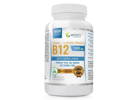 Suplement diety, Wish, Witamina B12 1000 µg + probiotyk, 120 kaps. Wish