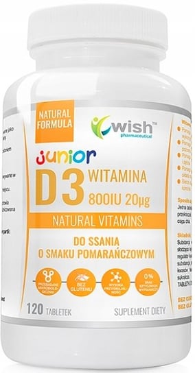 Suplement diety, Wish, Witamina D3 Junior 800, Dla Dzieci, 120 Tab. Wish Pharmaceutical