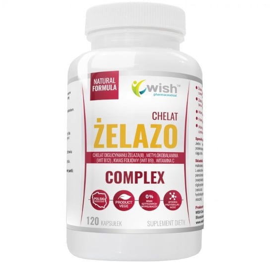 Suplement diety, WISH Żelazo Chelat Complex 120 kaps Wish