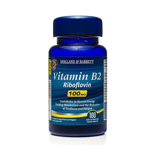 Suplement diety, Witamina B2 HOLLAND&BARRETT, 100 mg, 100 tabletek Holland & Barrett
