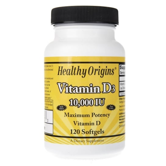 Suplement diety, Witamina D3 10000 IU HEALTHY ORIGINS, 120 kapsułek Healthy Origins