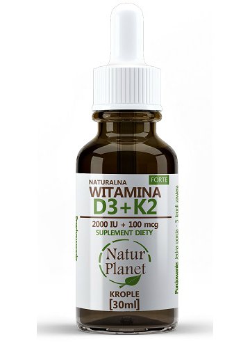 Suplement diety, Witamina D3 + K2 MK7 Forte z natto 30ml w płynie - Natur Planet Natur Planet