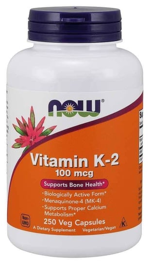 Suplement diety, Witamina K2 MK4 100 mcg i Lucerna (250 kaps.) Now Foods