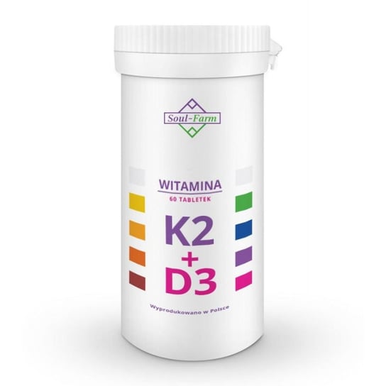 Suplement diety, Witamina K2 Mk7 + D3 60 Tabletek Soul Farm Soul-Farm