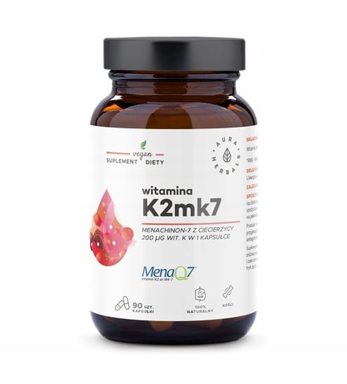 Suplement diety, Witamina K2MK7 MenaQ7 90 kaps Aura Herbals Aura Herbals