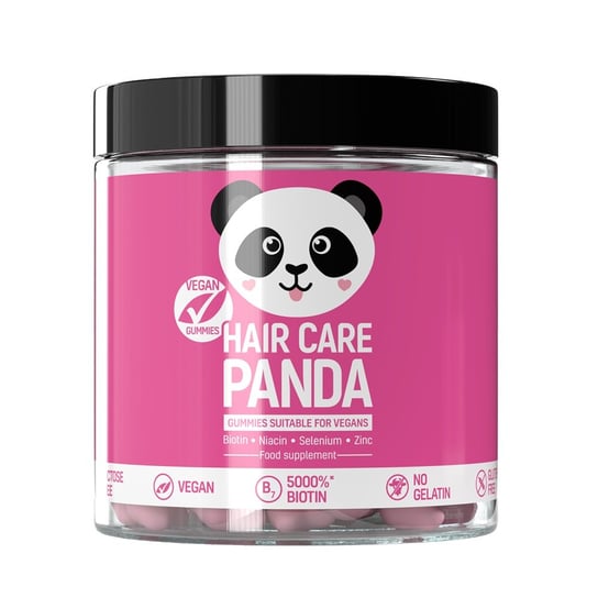 Suplement diety, Witaminy na włosy w żelkach NOBLE HEALTH Hair Care Panda, 60 szt. Noble Health