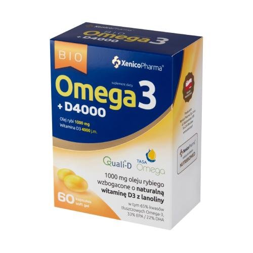 Suplement diety, Xenico Pharma, Bio Omega3 +, witamina D3 4000, 60 kaps. Xenico Pharma