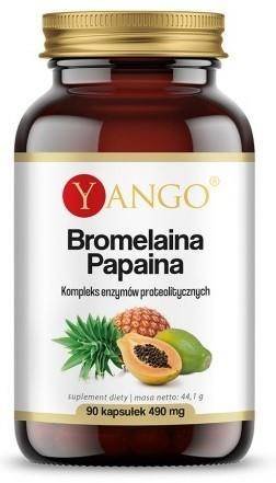Suplement diety, Yango Bromelaina Papaina 490 mg 90 k Yango