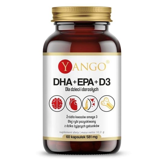 Suplement diety, Yango DHA EPA D3 60 k dla dzieci i dorosłych Yango