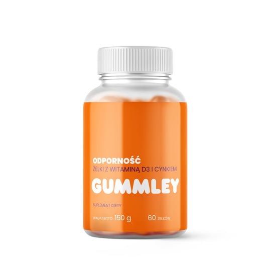Suplement diety, Żelki z witaminą D3 i cynkiem 60 sz. - ODPORNOŚĆ - Gummley Gummley