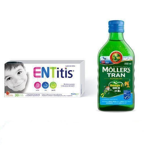 Suplement diety, Zestaw ENTitis, 30 past. + Moller's Tran, 250ml Polski Lek
