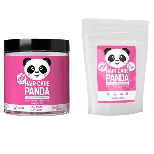 Suplement diety, Zestaw Noble Health Hair Care Panda Żelki na piękne włosy, 300g + 70g Noble Health