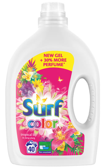Surf, Płyn do prania kolorowych tkanin, Tropikalna lilia i Ylang Ylang, 2 l Unilever