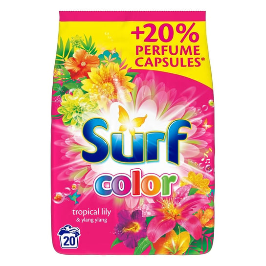 Surf, Proszek do prania kolorowych tkanin, Tropikalna lilia i Ylang Ylang, 1,3 kg Unilever