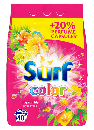 Surf, Proszek do prania kolorowych tkanin, Tropikalna lilia i Ylang Ylang, 2,6 kg Unilever