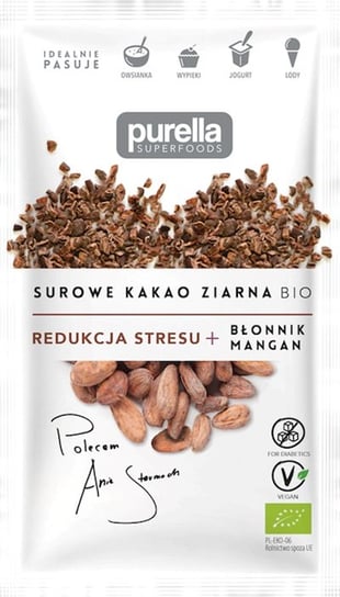 Surowe kruszone ziarna kakao BIO 21g Purella Superfoods