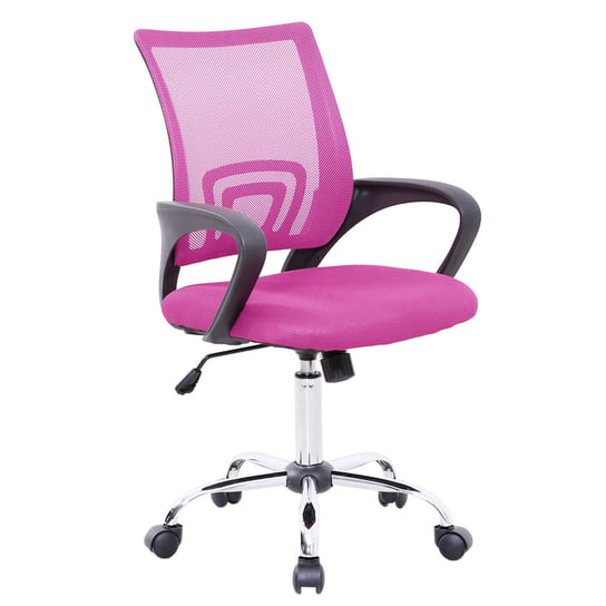 SVITA CYDNEY Krzesło do biurka Obrotowe krzesło z tkaniny dla dzieci i nastolatków Krzesło biurowe różowe SVITA