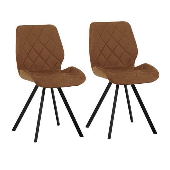 SVITA DIAMOND Zestaw 2 krzeseł do jadalni Krzesło kuchenne Krzesło tapicerowane Velvet Brown SVITA