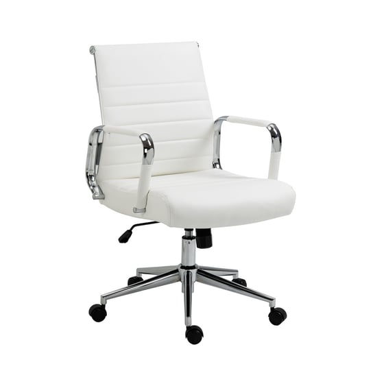 SVITA ELEGANCE COMFORT krzesło biurowe krzesło obrotowe krzesło gabinetowe imitacja skóry biały SVITA