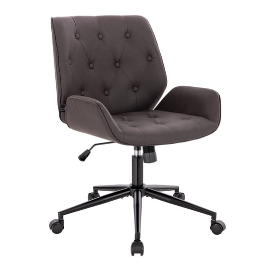 SVITA GABRIEL Krzesło biurowe Krzesło do biurka Vintage Design Skóra ekologiczna Czarny SVITA