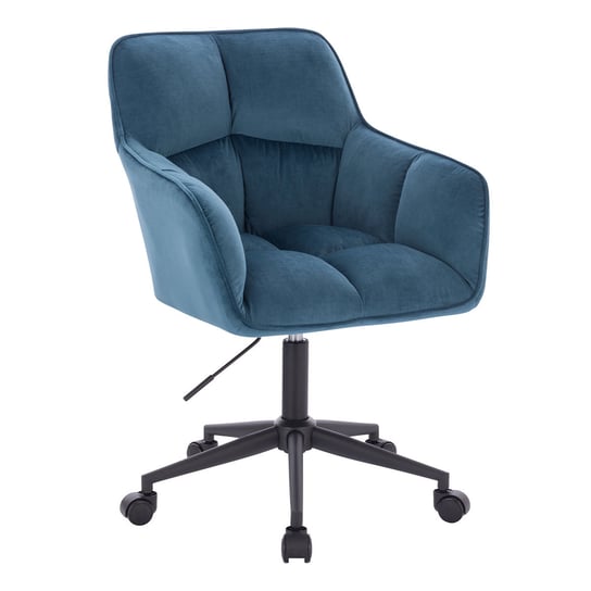 SVITA JERRY Krzesło biurowe z podłokietnikami Krzesło obrotowe z regulacją wysokości i kółkami Velvet Blue SVITA
