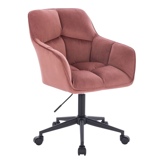 SVITA JERRY Krzesło biurowe z podłokietnikami Krzesło obrotowe z regulacją wysokości i kółkami Velvet Old Pink SVITA