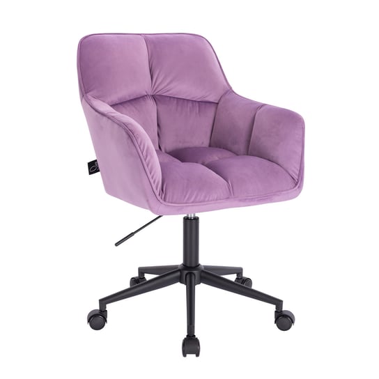 SVITA JERRY Krzesło biurowe z podłokietnikami Krzesło obrotowe z regulacją wysokości i kółkami Velvet Purple SVITA