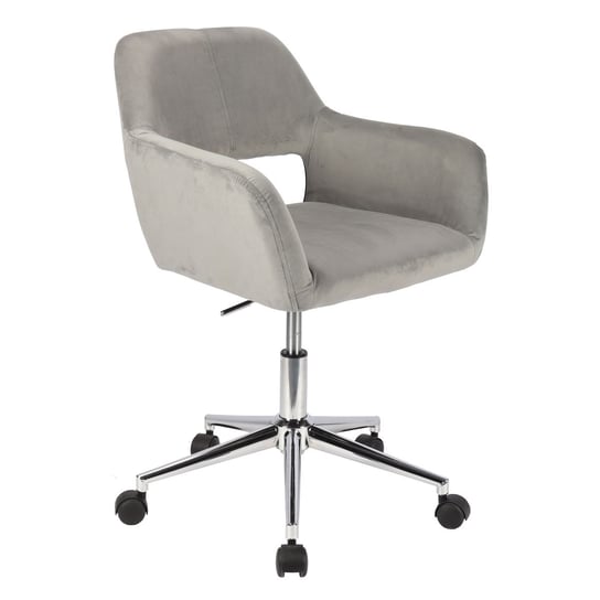 SVITA JILL Krzesło obrotowe z regulacją wysokości, podłokietnikami i kółkami Velvet Cover Grey SVITA
