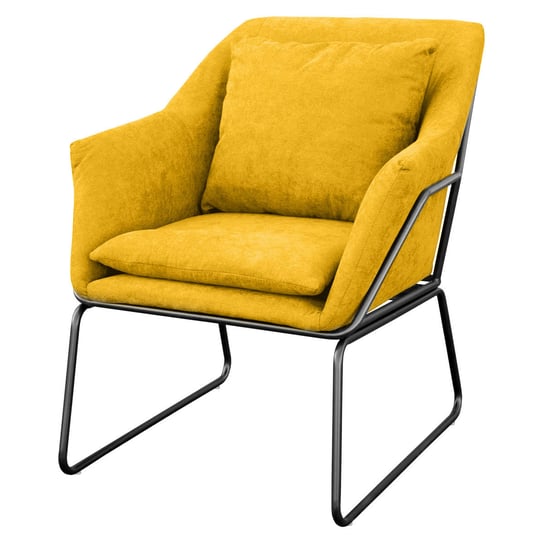 SVITA JOSIE Fotel boczny tapicerowany żółty kanapa pojedyncza rozkładana tkanina SVITA