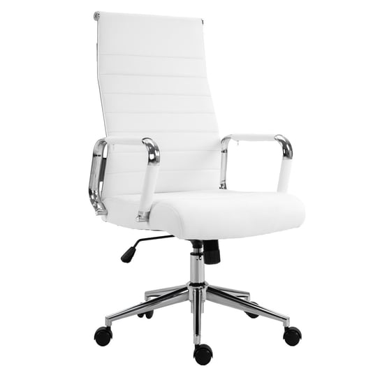 SVITA Krzesło biurowe Elegance Comfort Faux Leather Białe krzesło biurowe Krzesło obrotowe SVITA