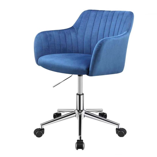 SVITA Krzesło biurowe Krzesło biurowe z regulacją wysokości Krzesło obrotowe z aksamitnym pokryciem Niebieski SVITA