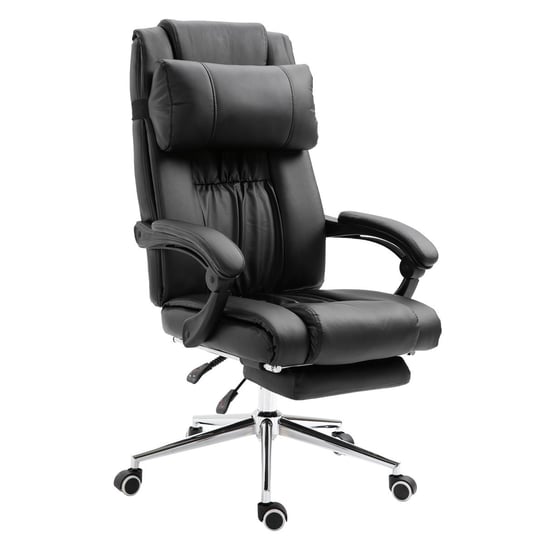 SVITA Krzesło biurowe z podnóżkiem Krzesło biurowe z regulacją wysokości Krzesło wykonawcze czarne SVITA